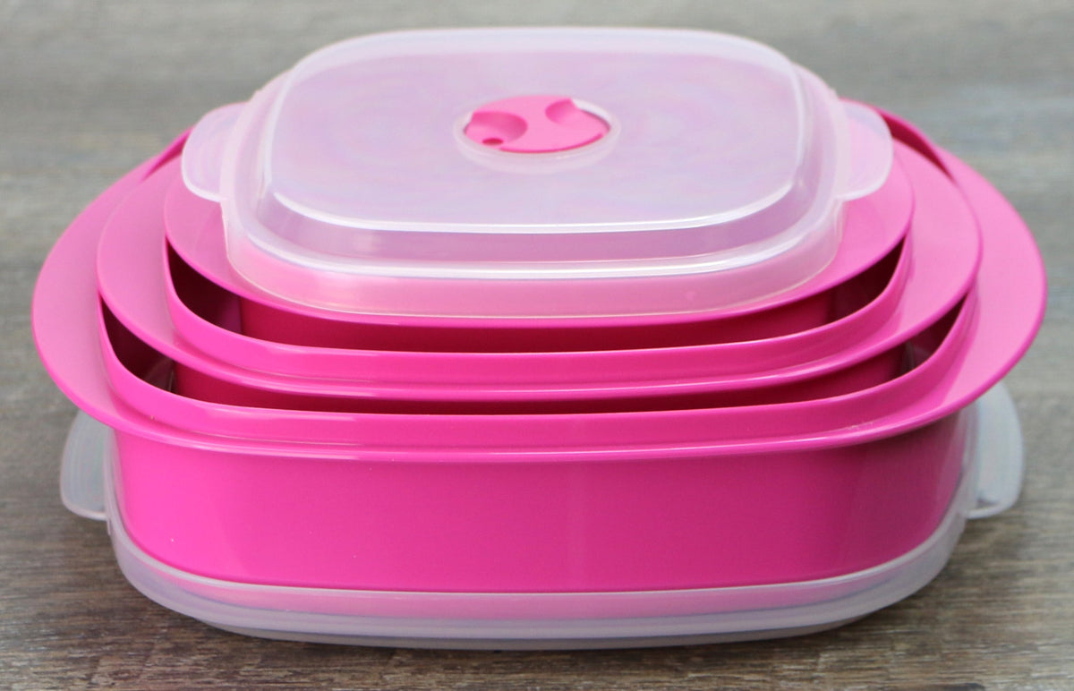 6-Piece Microwave Cookware & Storage Bowl Set, Magenta