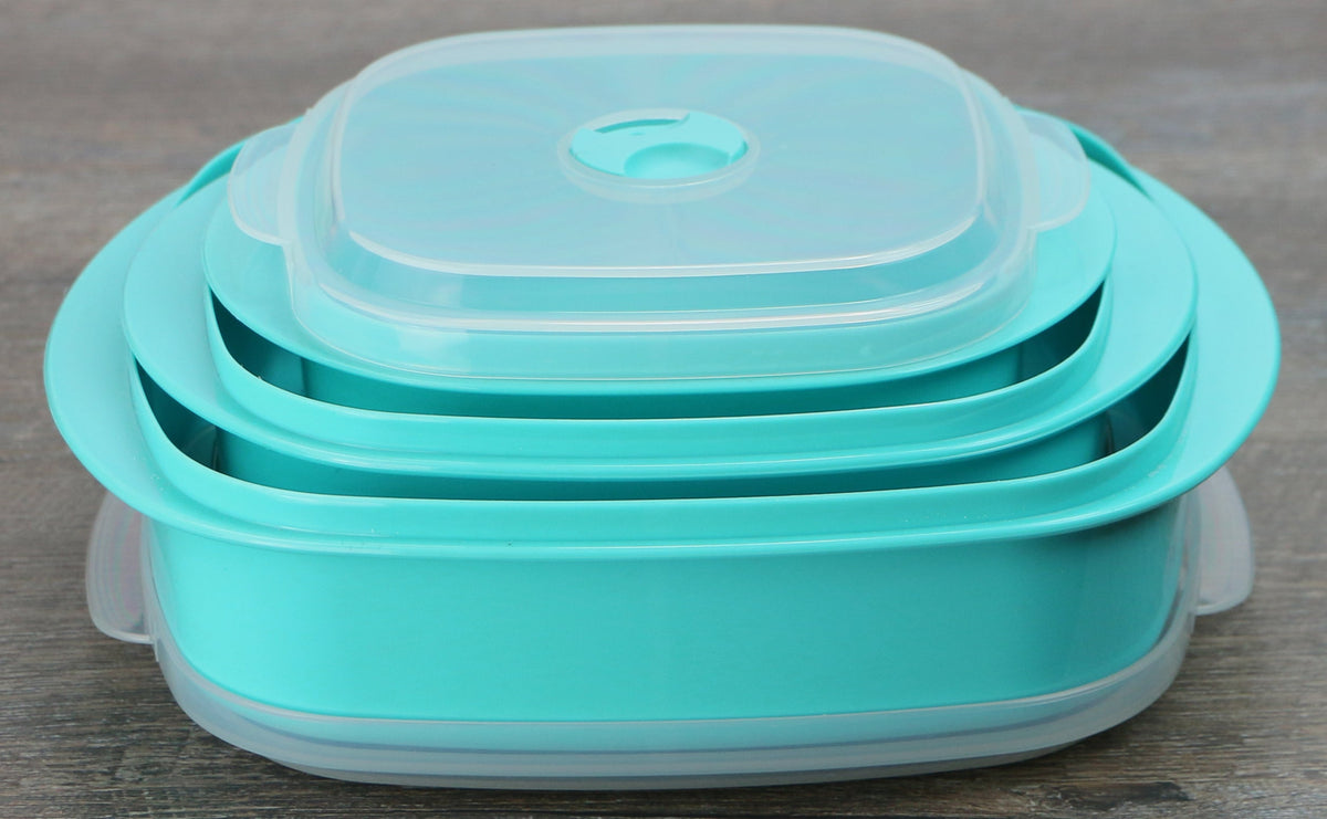 6-Piece Microwave Cookware & Storage Bowl Set, Turquoise