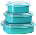 6-Piece Microwave Cookware & Storage Bowl Set, Turquoise