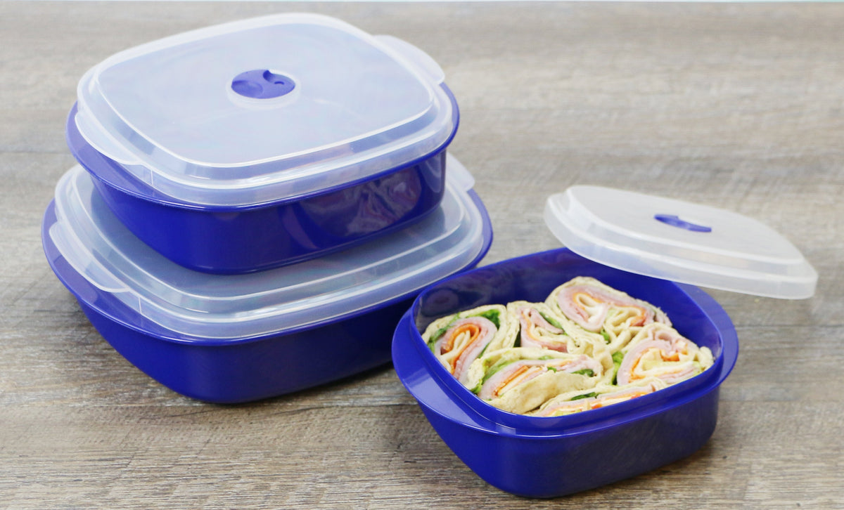 6-Piece Microwave Cookware & Storage Bowl Set, Indigo