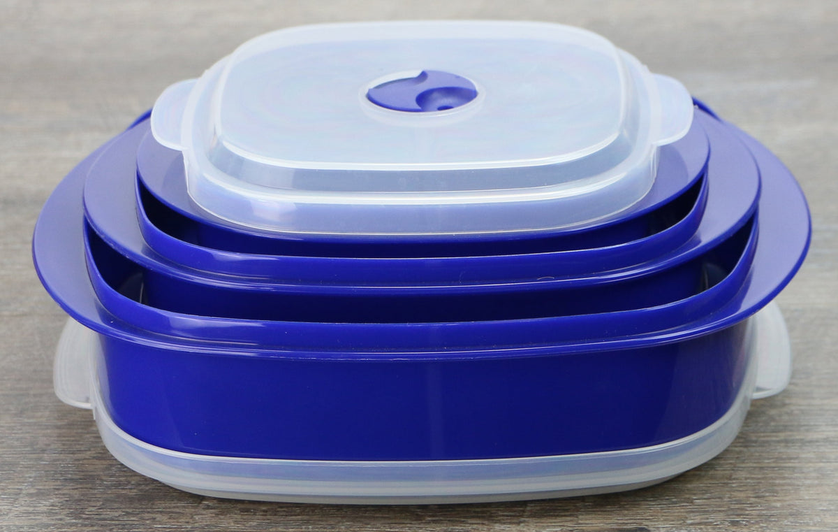 6-Piece Microwave Cookware & Storage Bowl Set, Indigo