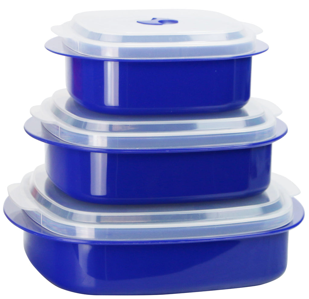 6-Piece Microwave Cookware & Storage Bowl Set, Indigo