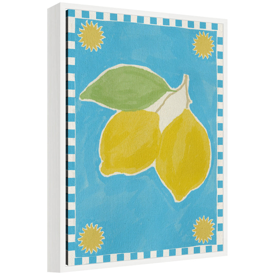 Sylvie Lush Duo 2 Lemon Framed Canvas by Shatha Al Dafai