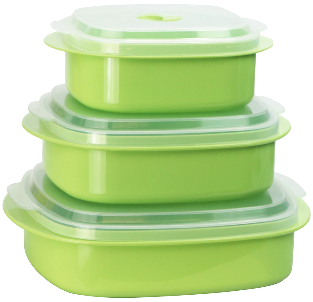 6-Piece Microwave Cookware & Storage Bowl Set, Lime