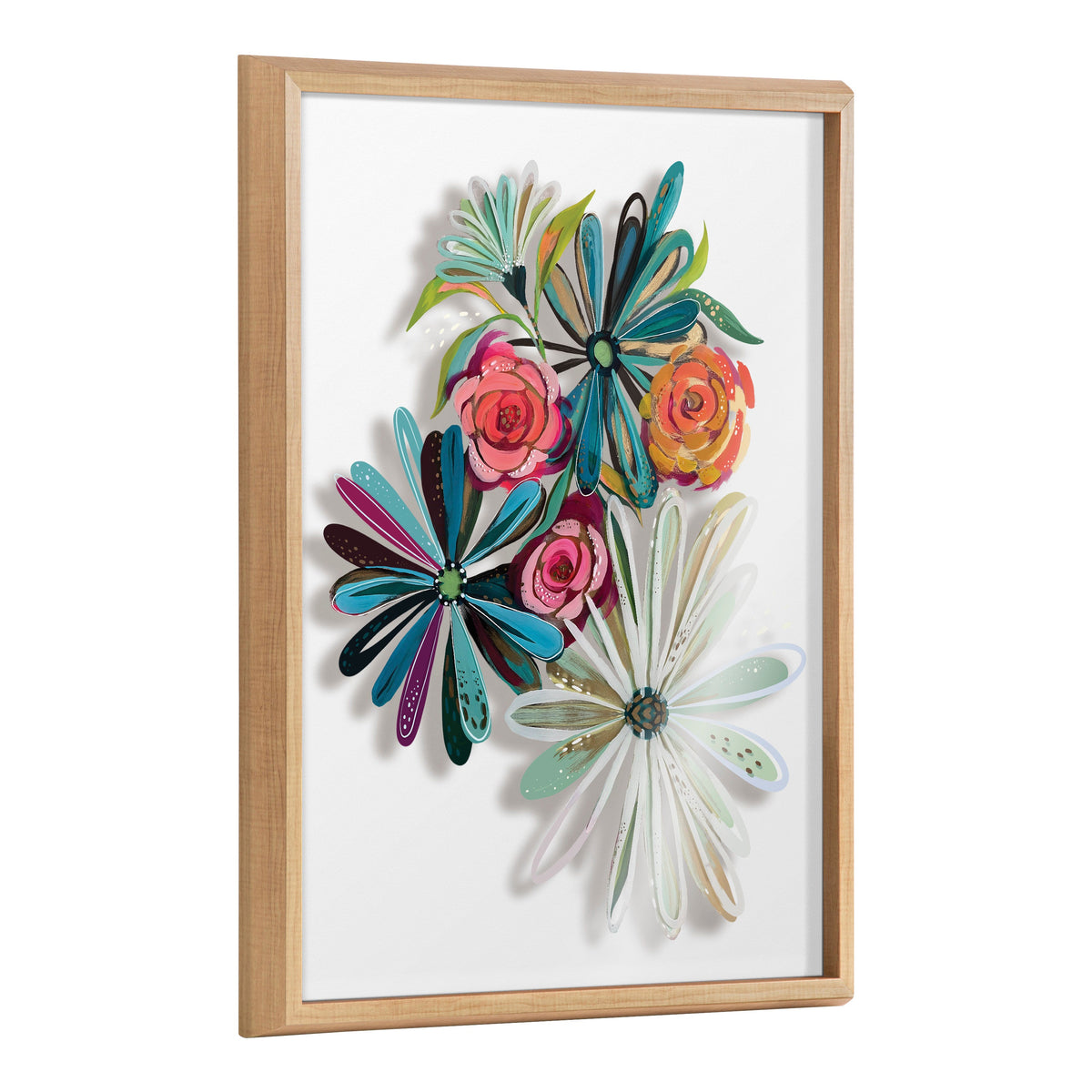 Blake Flowers on Glass 2 Whole Flowers Framed Printed Art by Jessi Raulet of Ettavee