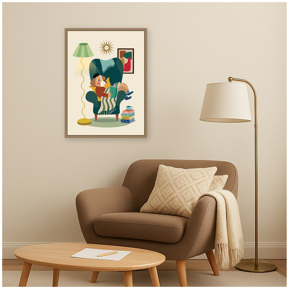 Cozy Moment by Rachel Lee 3 Birdies Studio Framed Canvas Wall Art Print