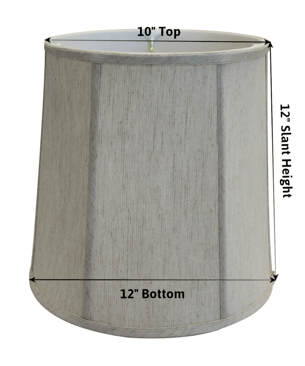 Home Concept Textured Oatmeal Drum Softback Shantung Lamp Shade - 12"W x 12" Slant Height, Spider Fitter