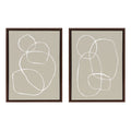Sylvie Beige Going in Circles Framed Canvas Set of 2 by Teju Reval of SnazzyHues