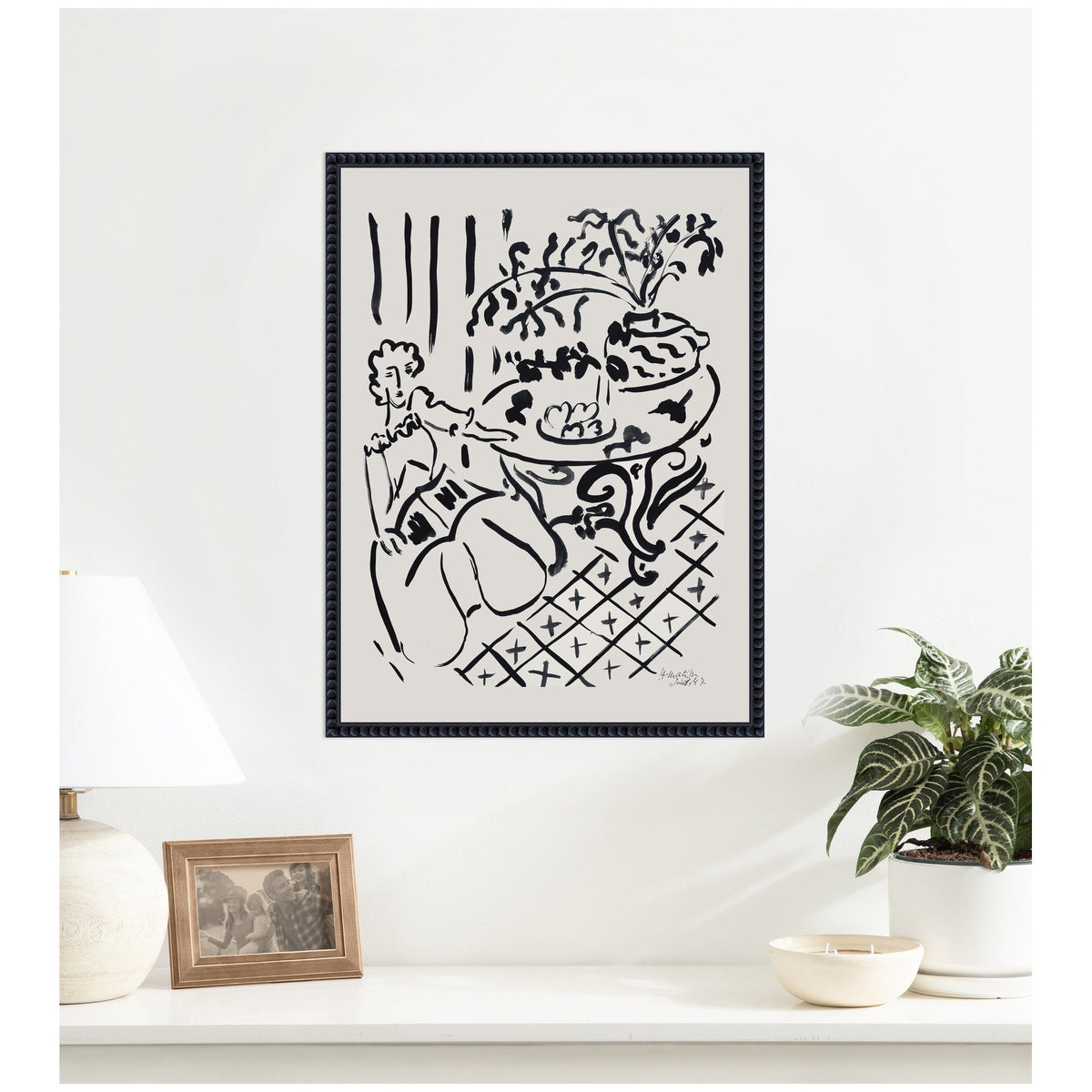 Fille assise a table 1947 Henri Matisse by Nostalgia Prints Framed Canvas Wall Art Print