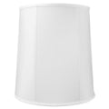 Home Concept White Shantung Fabric Drum Lamp Shade - 12" Top x 14" Bottom x 15" Slant Height