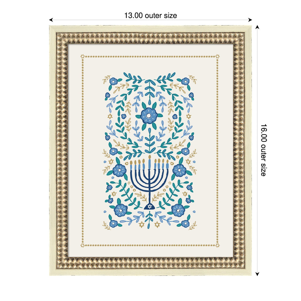 VYD Hanukkah Garden by Vicky Yorke Framed Mounted Canvas Wall Art Print
