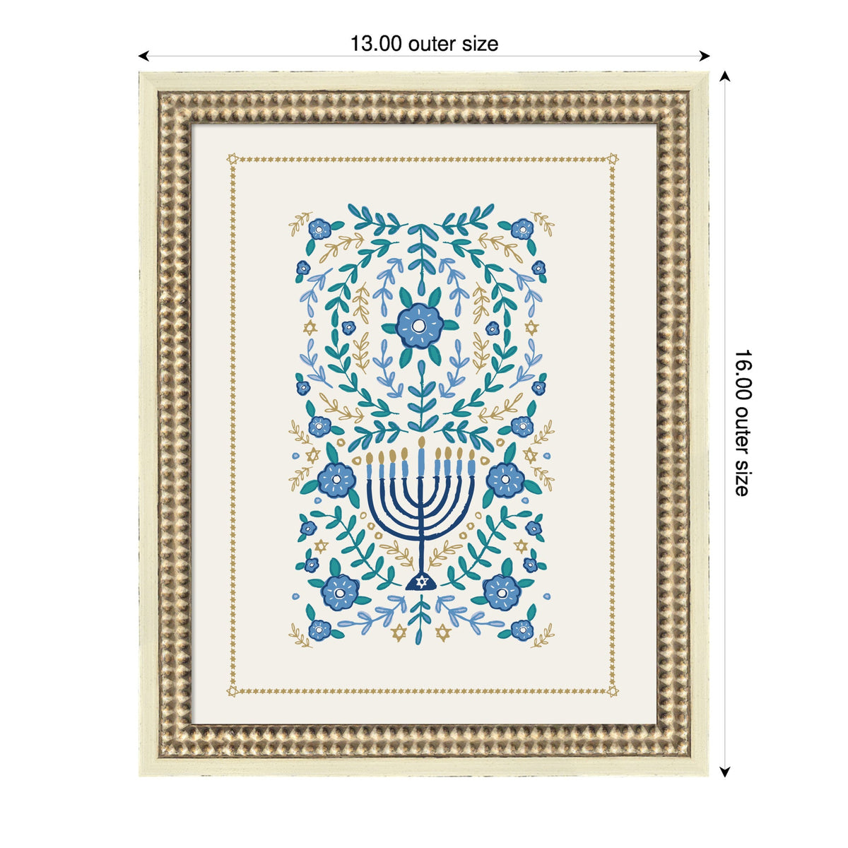VYD Hanukkah Garden by Vicky Yorke Framed Mounted Canvas Wall Art Print