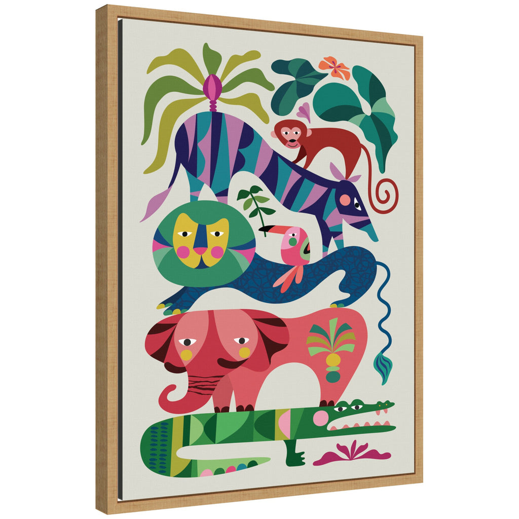 Sylvie Safari Animals Framed Canvas by Rachel Lee