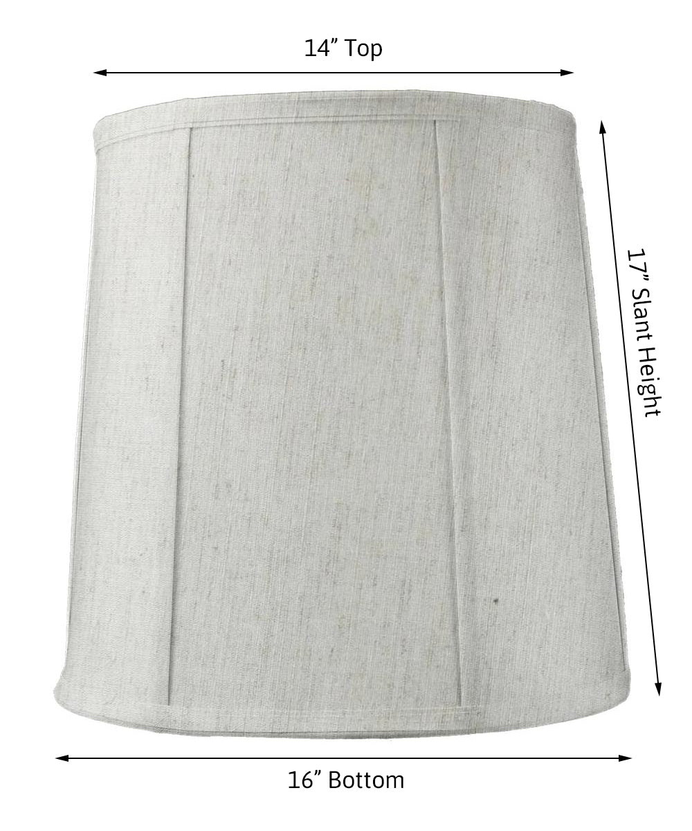 Home Concept Tall Softback Drum Lamp Shade Textured Oatmeal Fabric - 14" Top x 16" Bottom x 17" Slant Height, Spider Fitter