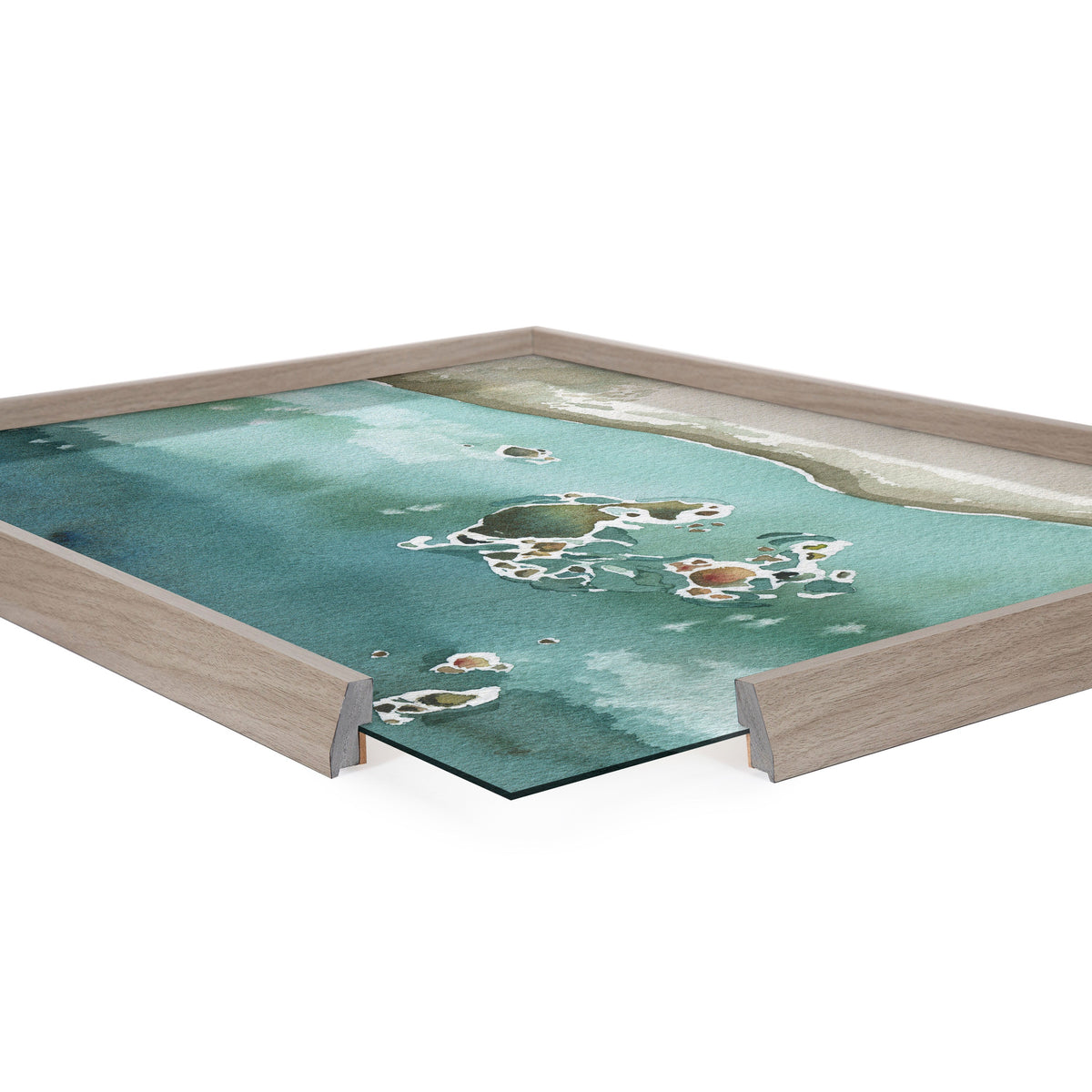 Blake Rocky Shores Framed Printed Glass by Janet Meinke-Lau
