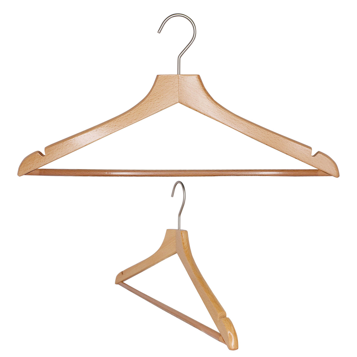 MAWA Metropolis Bodyform Shirt Hanger with Pant Bar, Natural