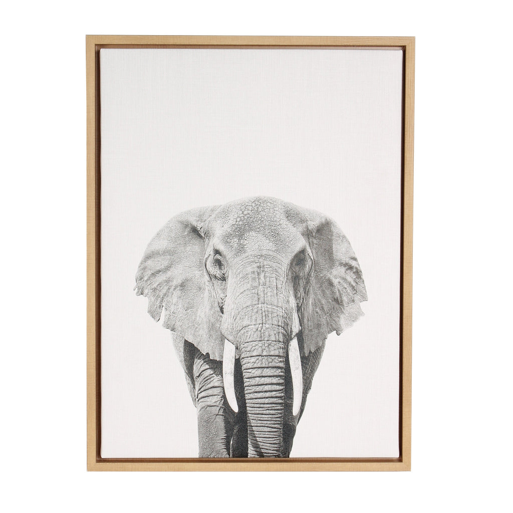 Sylvie Elephant Framed Canvas by Simon Te of Tai Prints