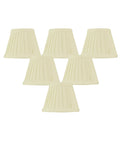Home Concept Set of 6 Crisp Linen Pleated Clip-on Candelabra Lamp Shade - 5"W x 4" Slant Height