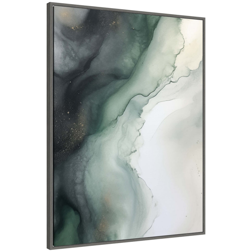 Sylvie Green Wave Framed Canvas by Amy Lighthall