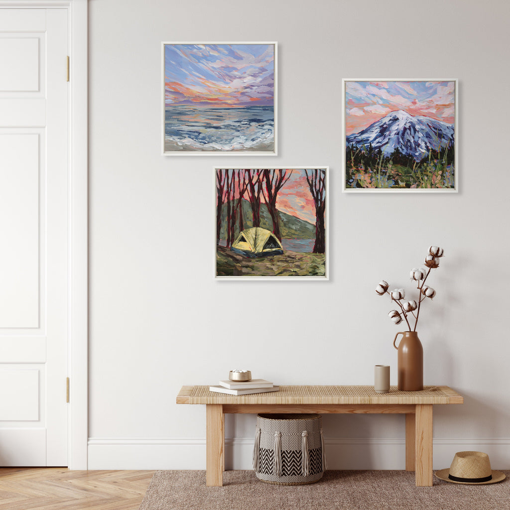 Sylvie Mount Rainier Framed Canvas by Emily Kenney