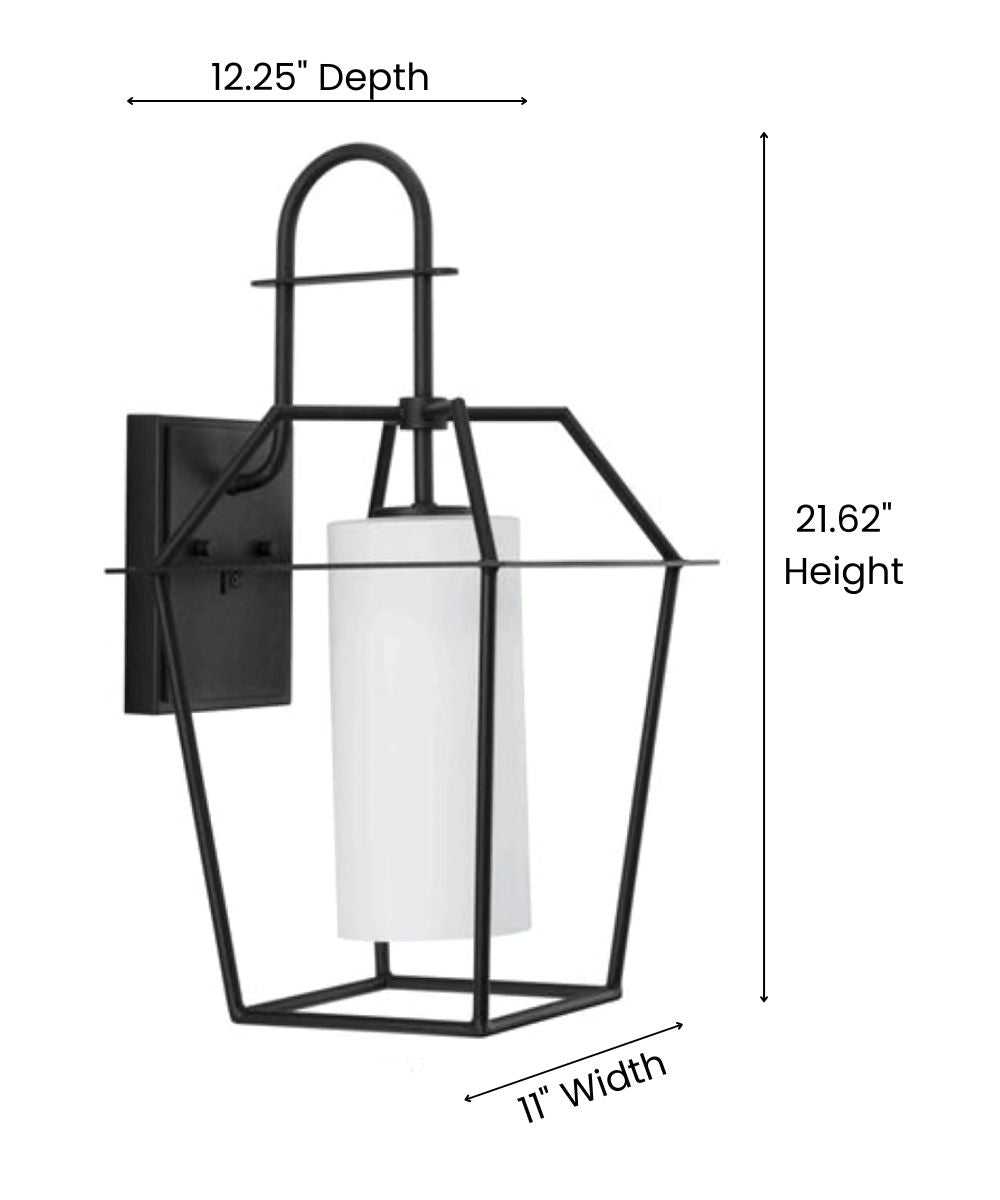 Progress Lighting Chilton 1-Light 22"h Extra Large Outdoor Wall Lantern Etched Opal Glass Textured Black Finish