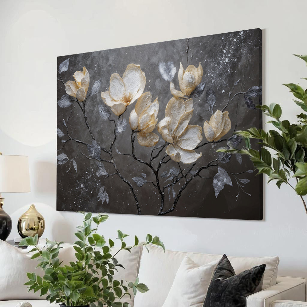 Midnight Magnolias Canvas Wall Art