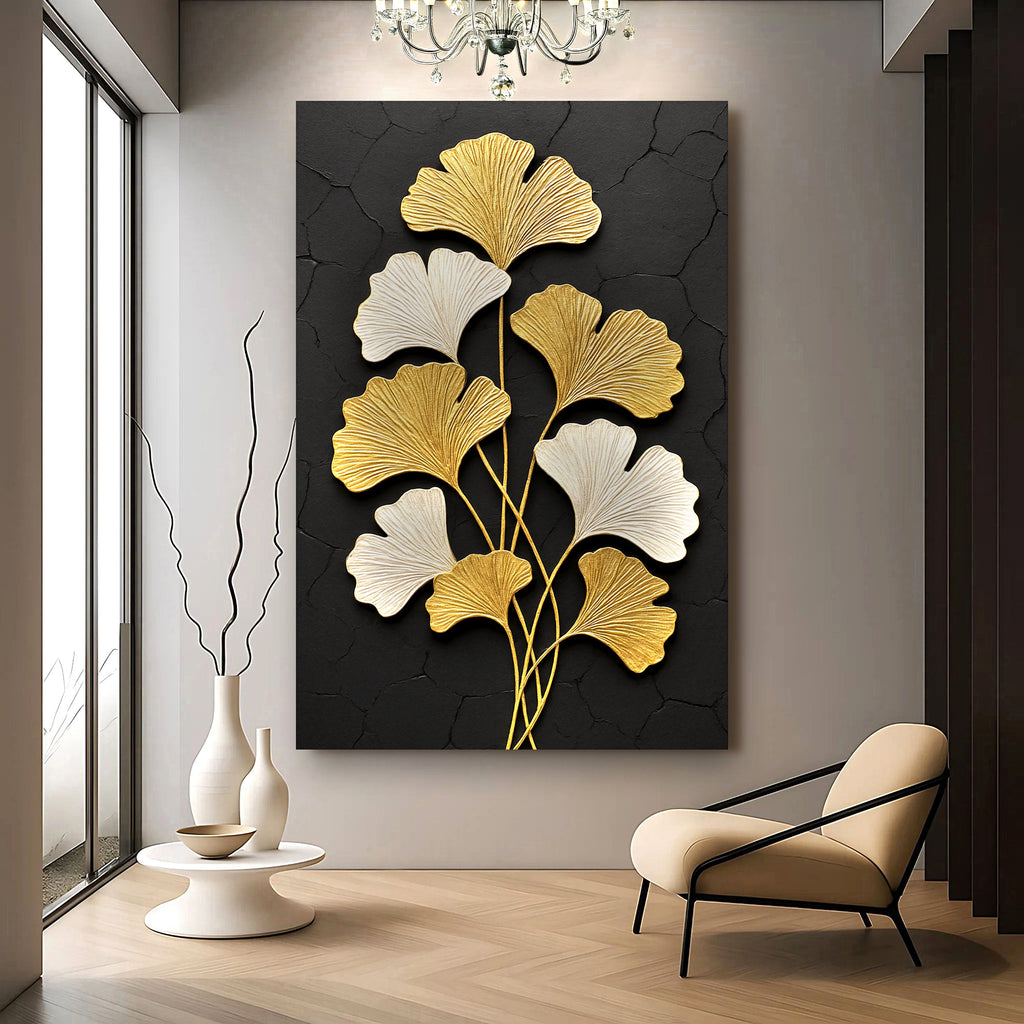 Golden Ginkgo Canvas Wall Art