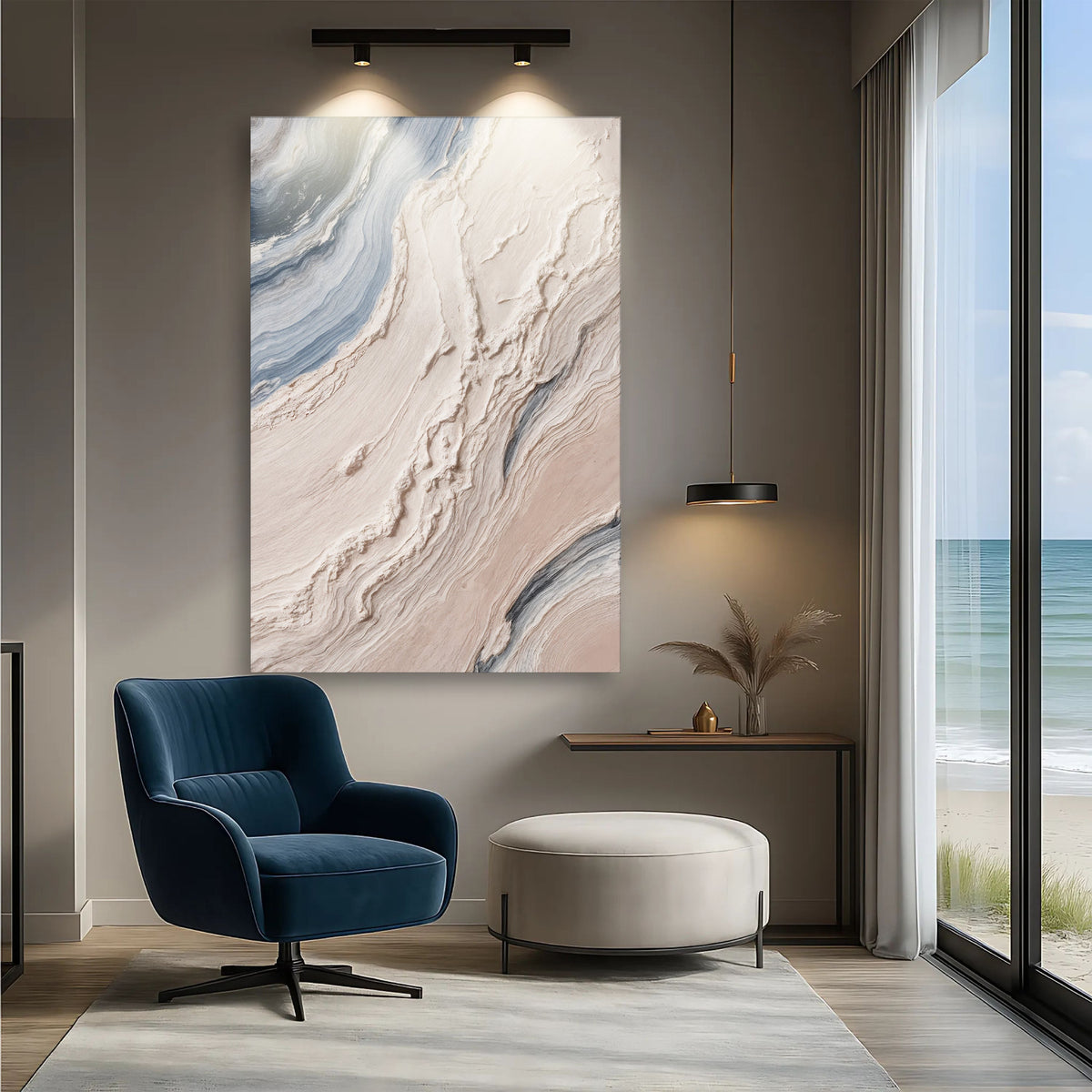 Minimalist Waves Canvas Wall Art III