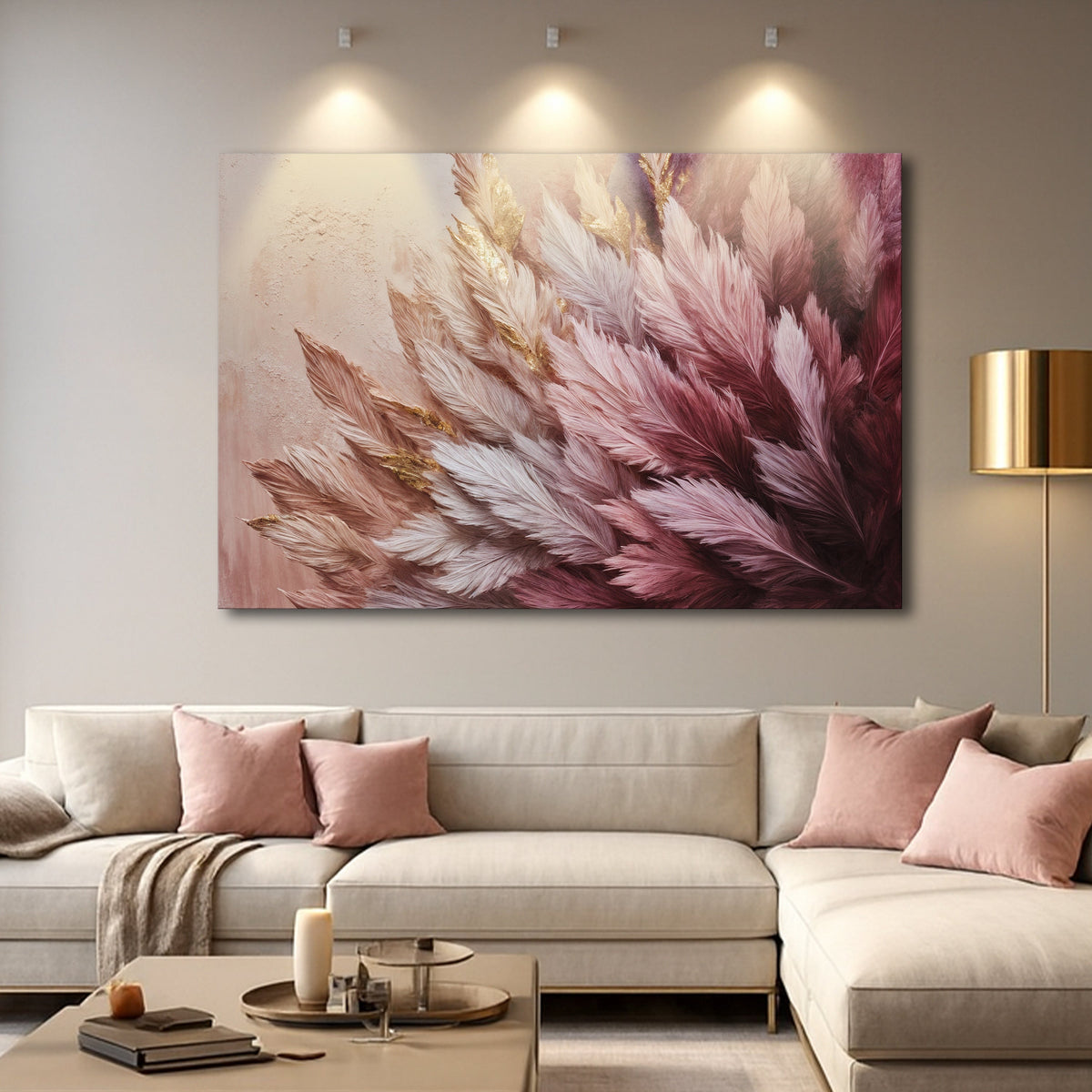 Feather Symphony Canvas Wall Art