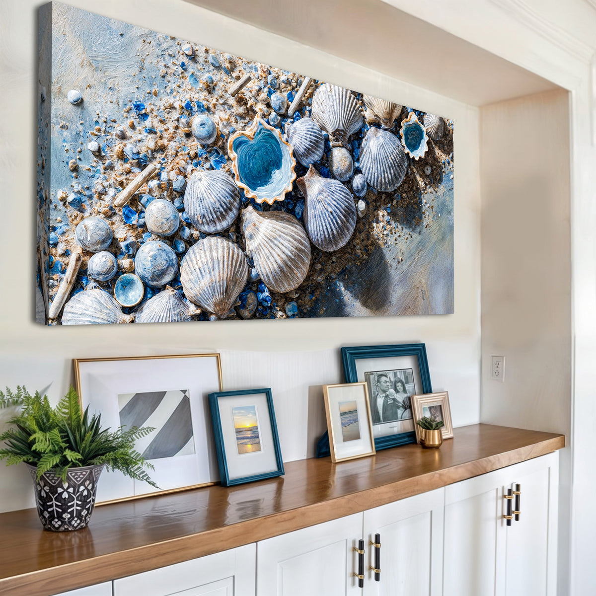 Sea Shells Modern Coastal Canvas Wall Art II