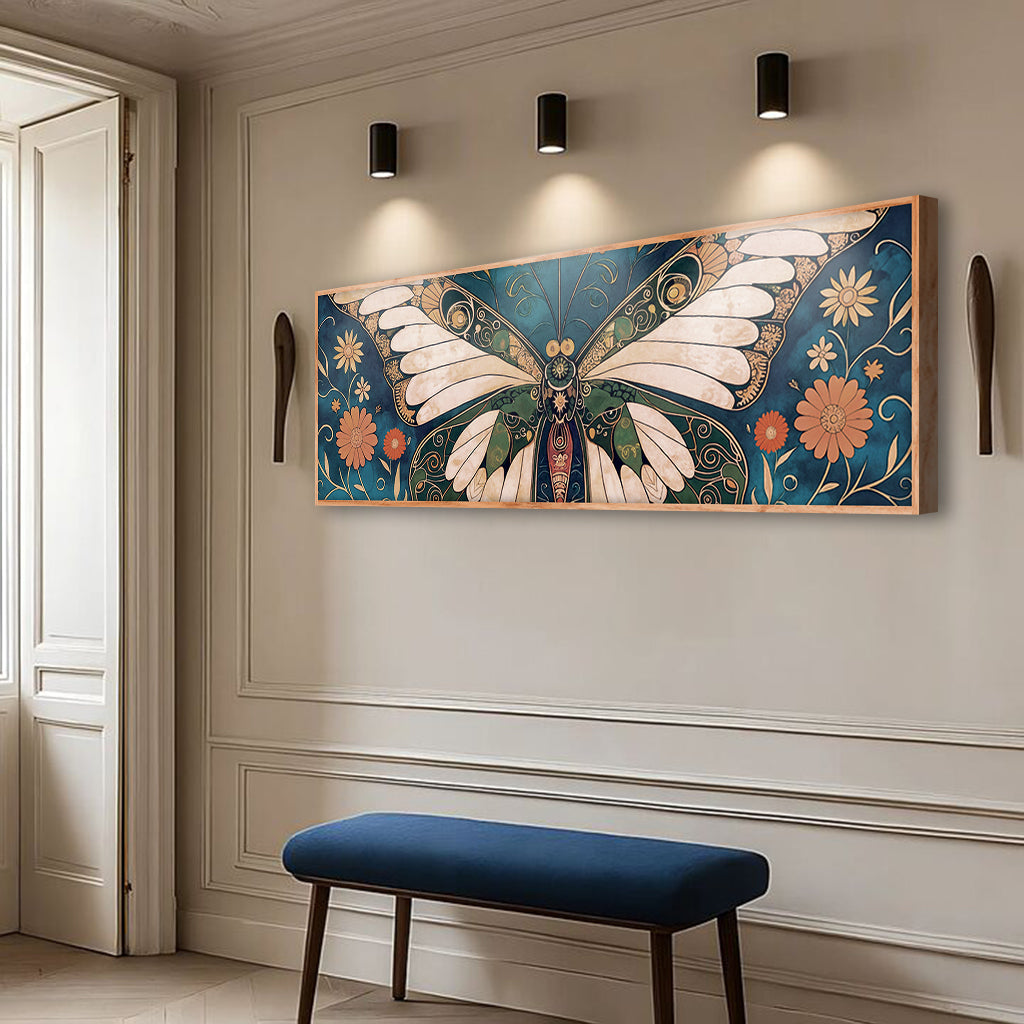 Abstract Vintage Butterfly Canvas Wall Art