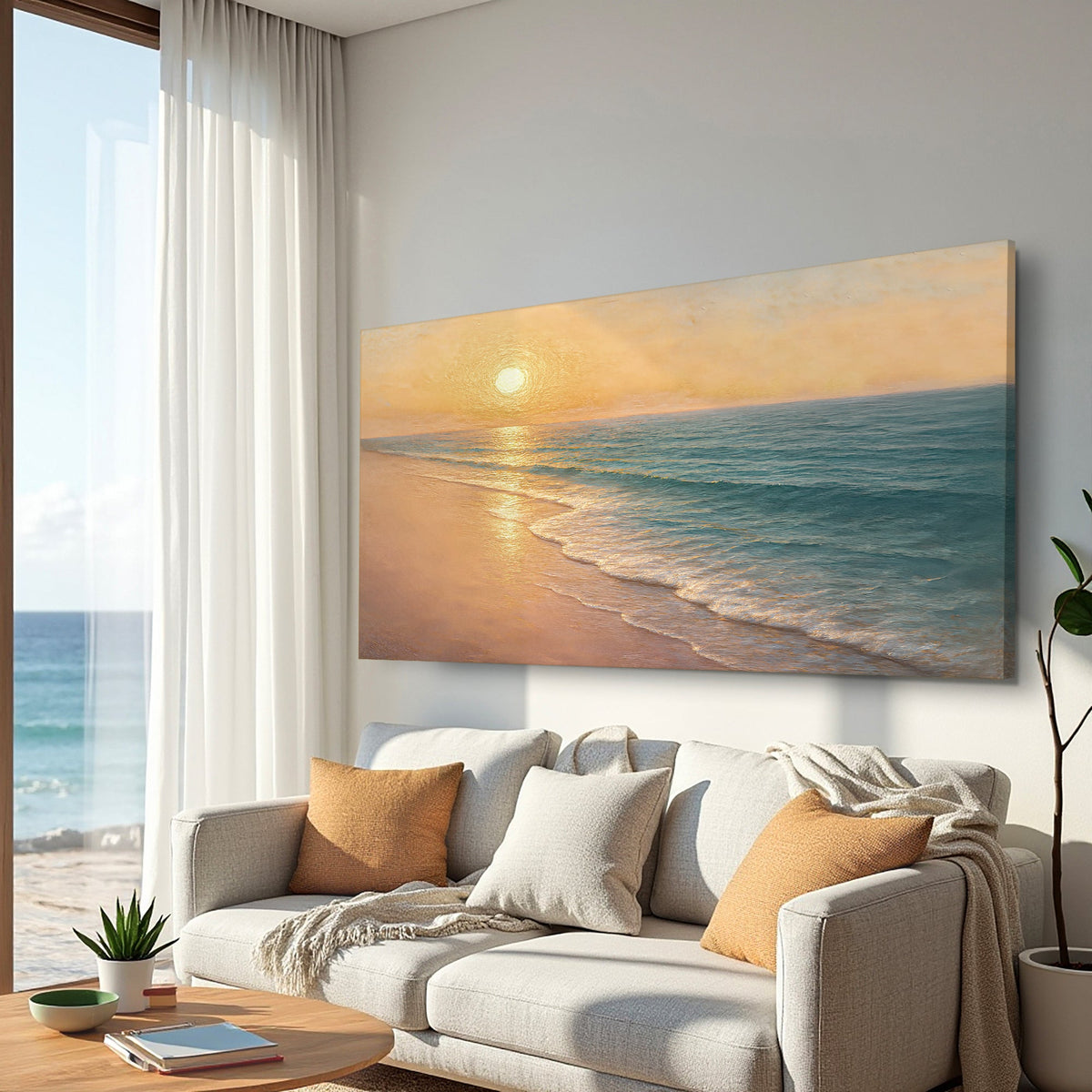 Beach Shoreline Coastal Canvas Wall Art IV