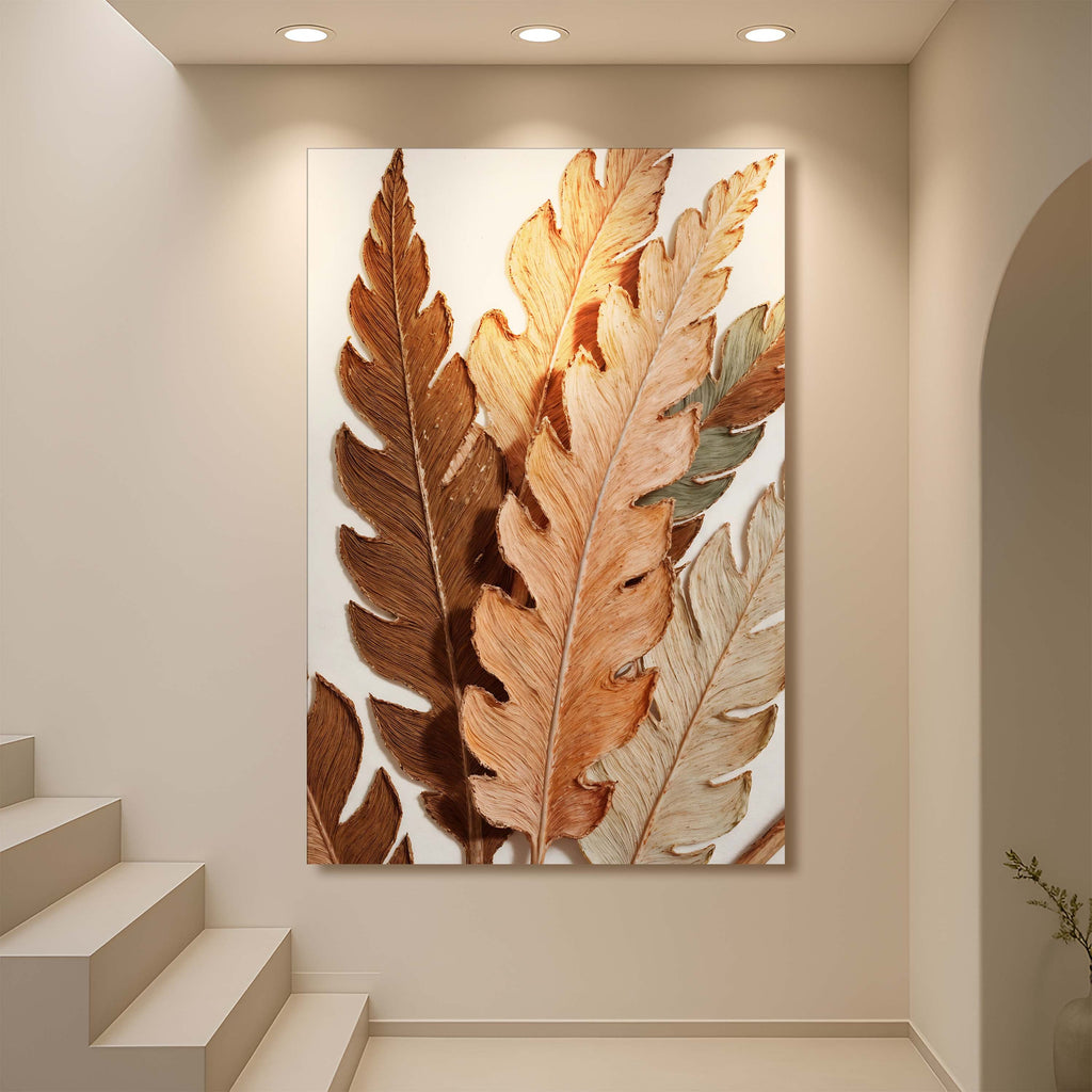 Abstract Autum Leaves Canvas Wall Art