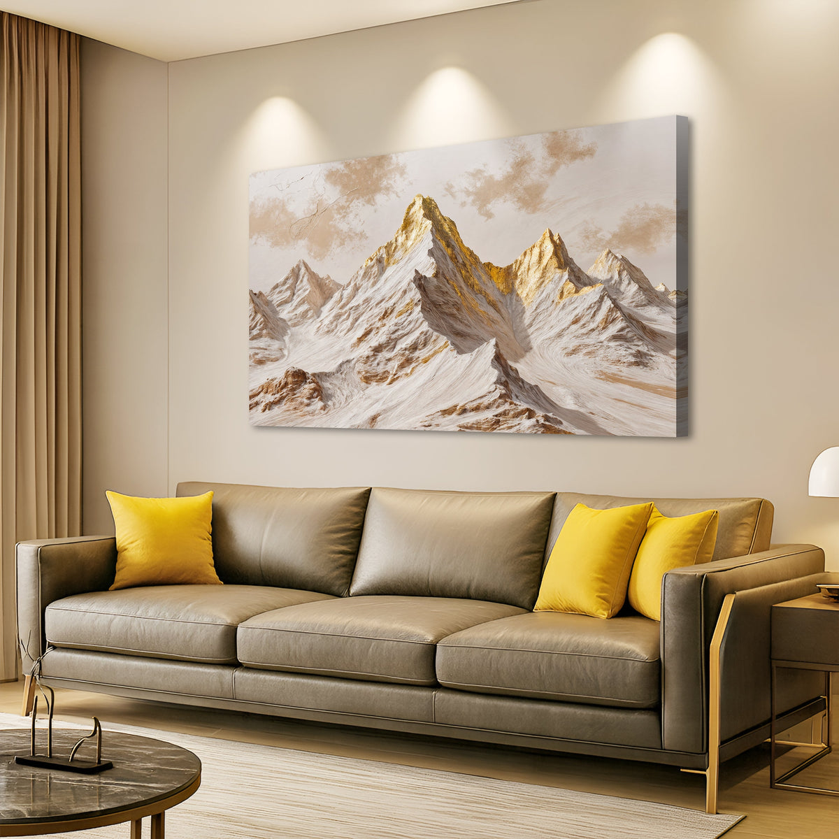 Golden Peaks Canvas Wall Art