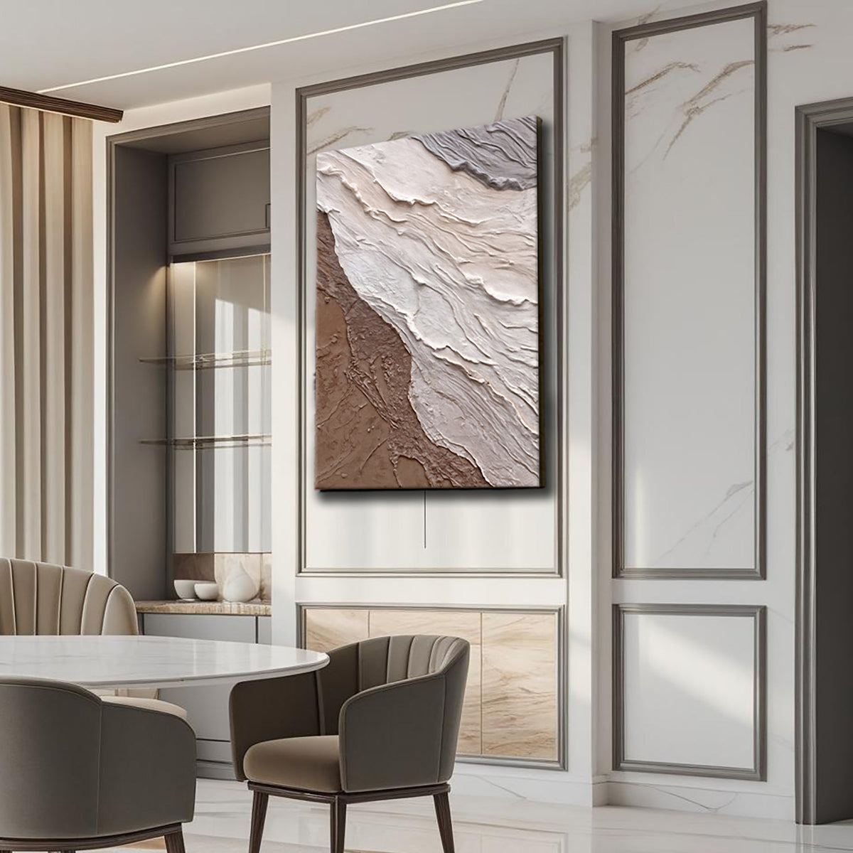 Abstract Earthy Waves Canvas Wall Art