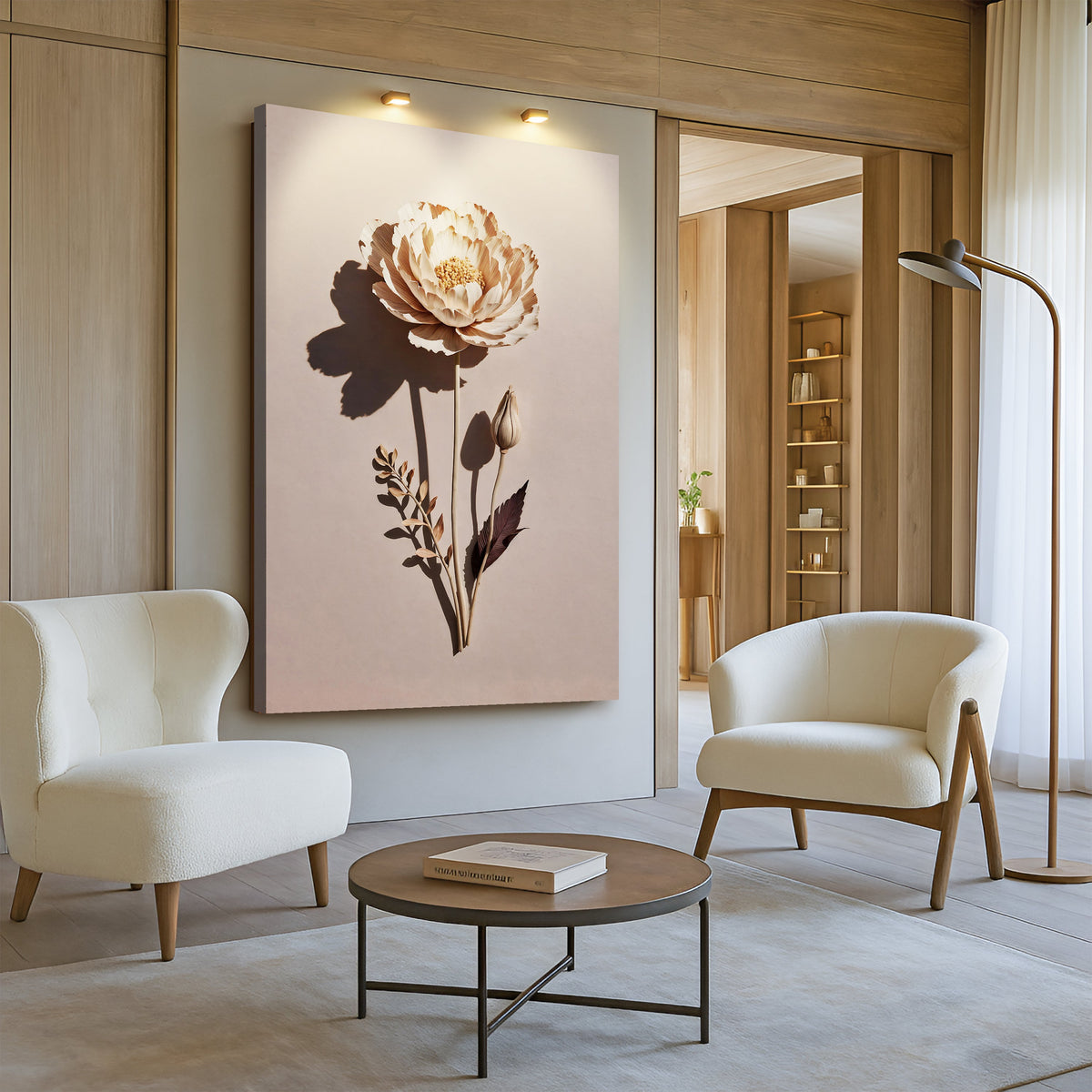Minimalist Lone Flower Canvas Wall Art