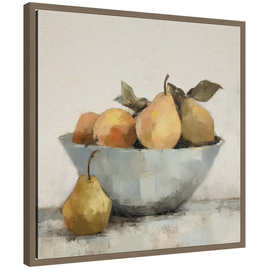 Sylvie Still Life Fruit In A Bowl Vintage Style Framed Canvas by The Creative Bunch Studio