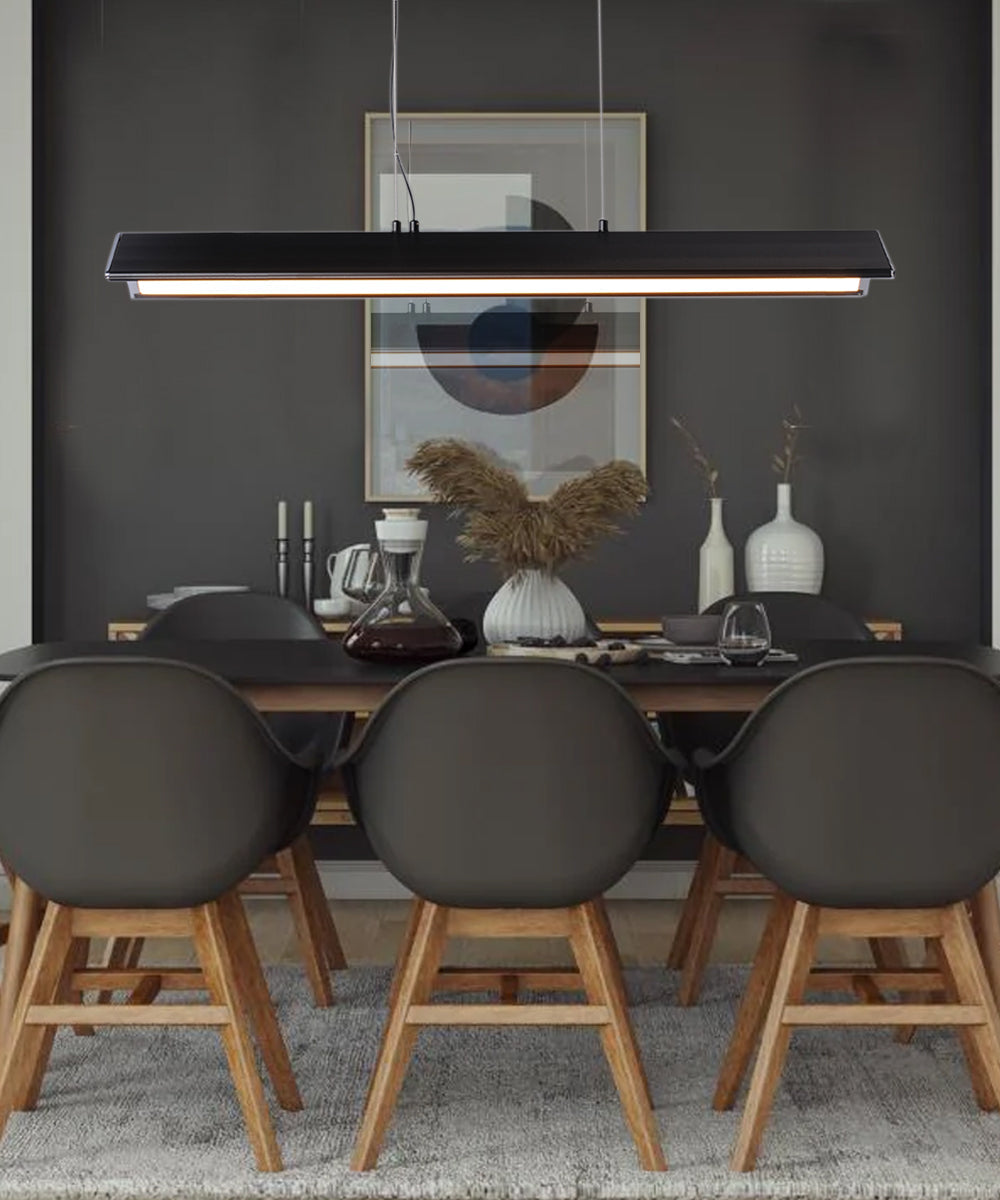ET2 Glider 36"L 1-Light LED Island Light Black and Polished Chrome Finish
