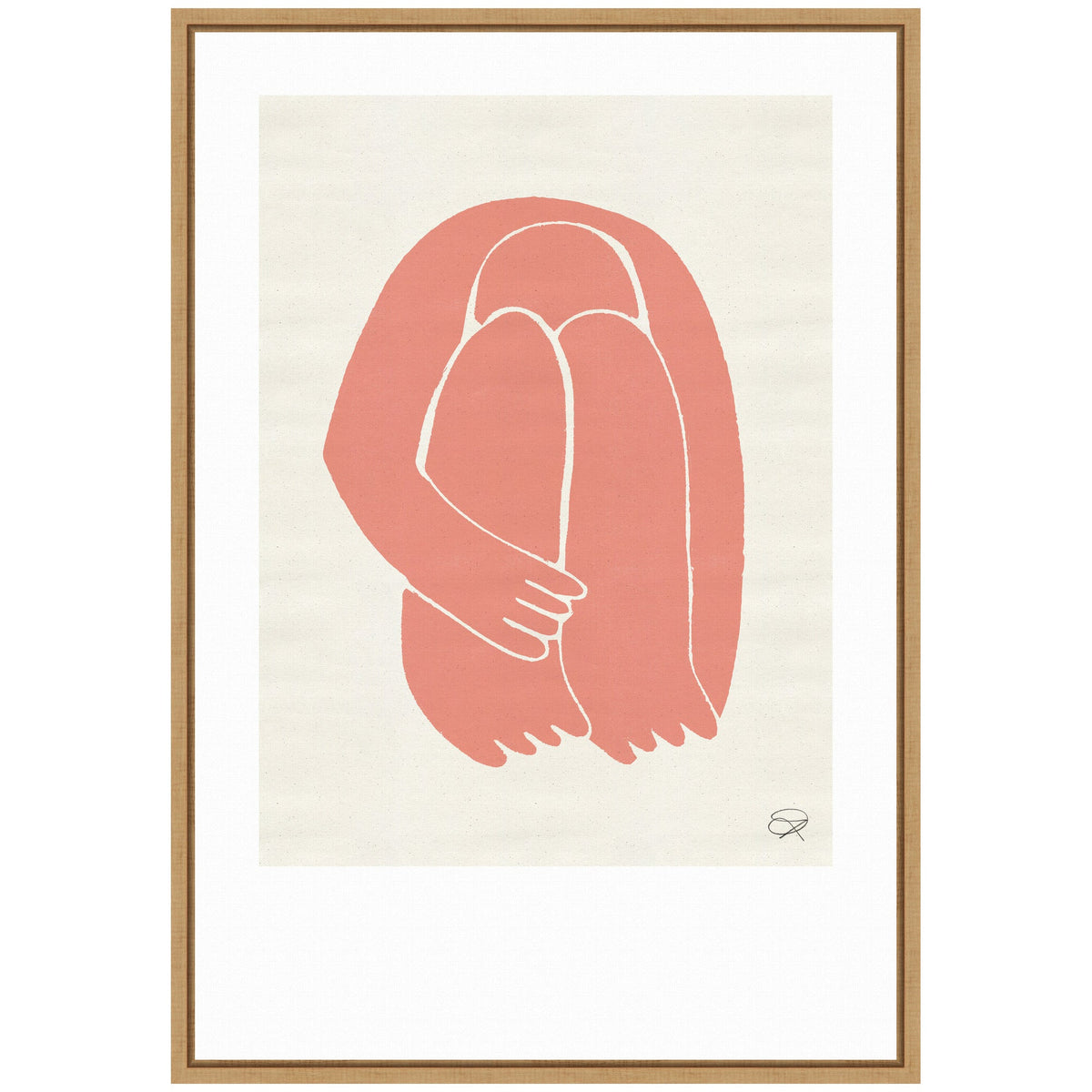 Sylvie Head Down 1 Terracotta Framed Canvas by Rocket Jack