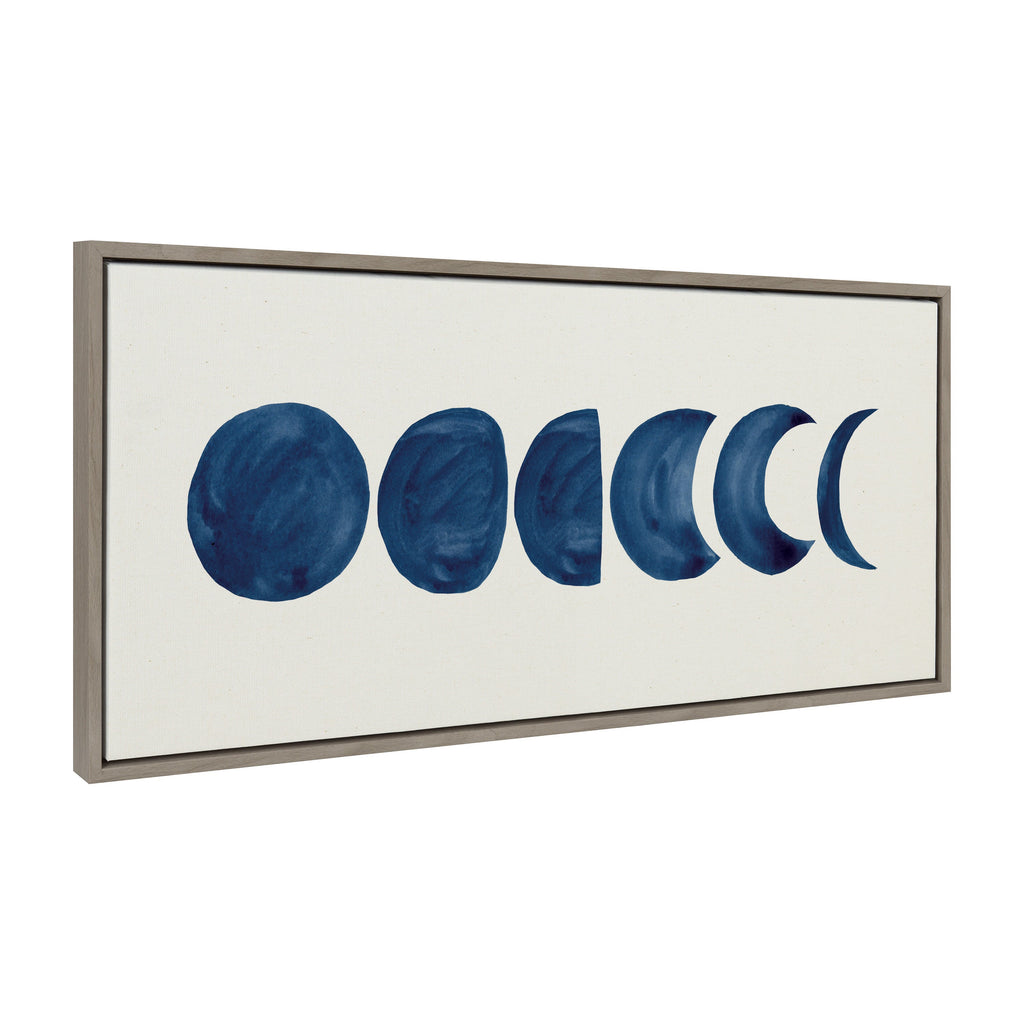 Sylvie Linear Moon Phases Framed Canvas by Teju Reval of SnazzyHues