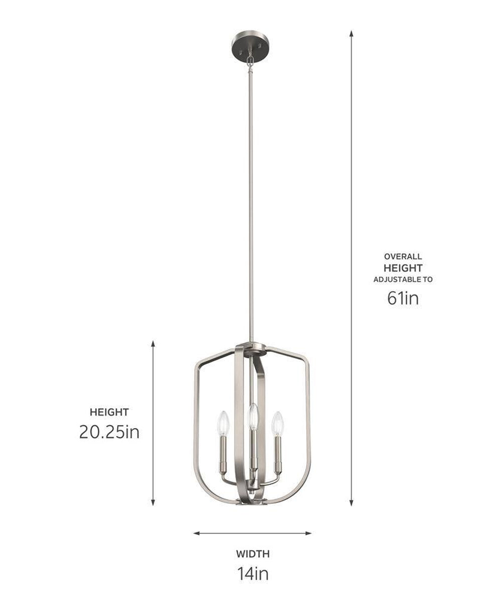Kichler Ettore 14"W 3-Light Pendant Light Fixture Brushed Nickel Finish