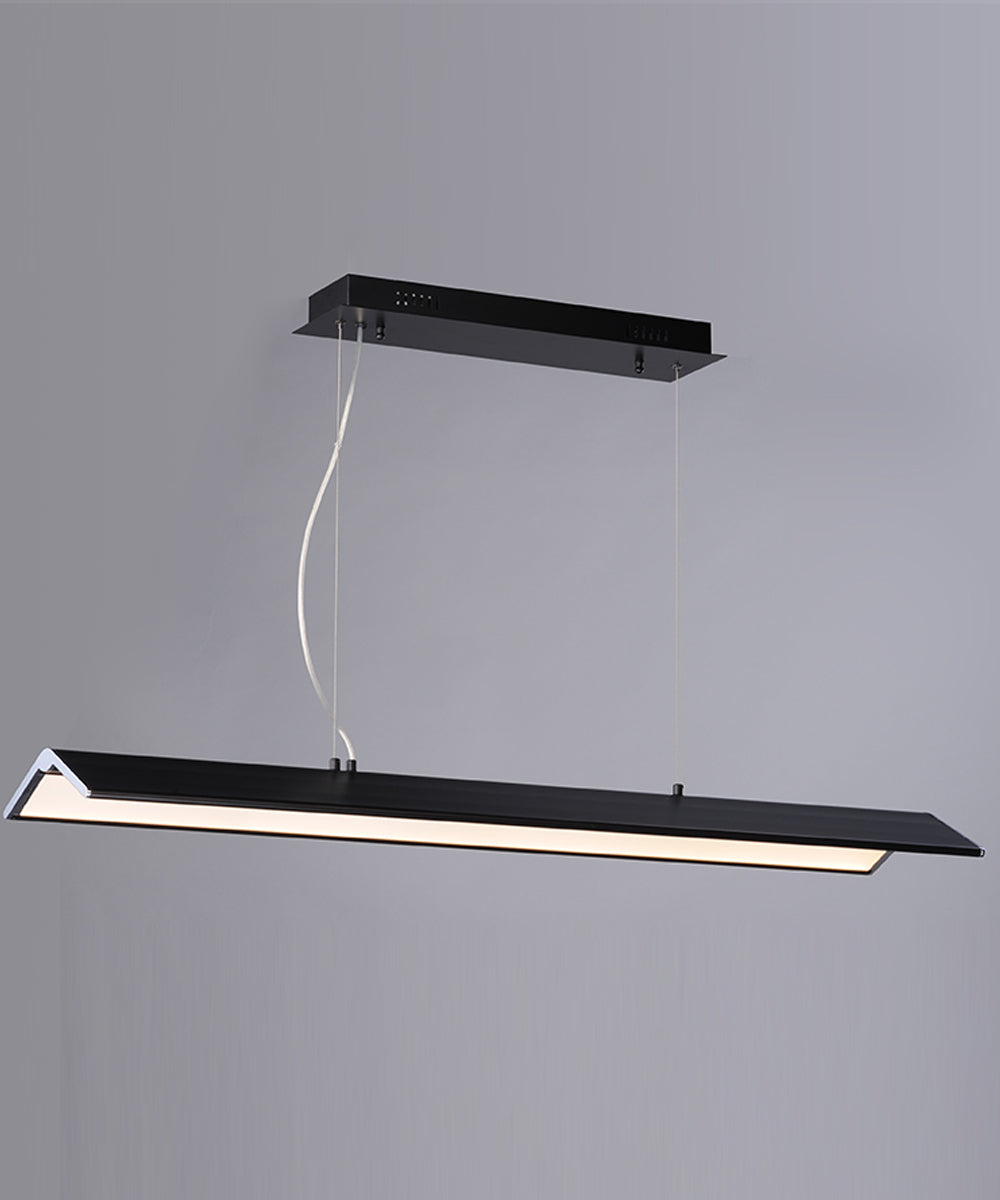 ET2 Glider 46"L 1-Light LED Island Light Black and Polished Chrome Finish