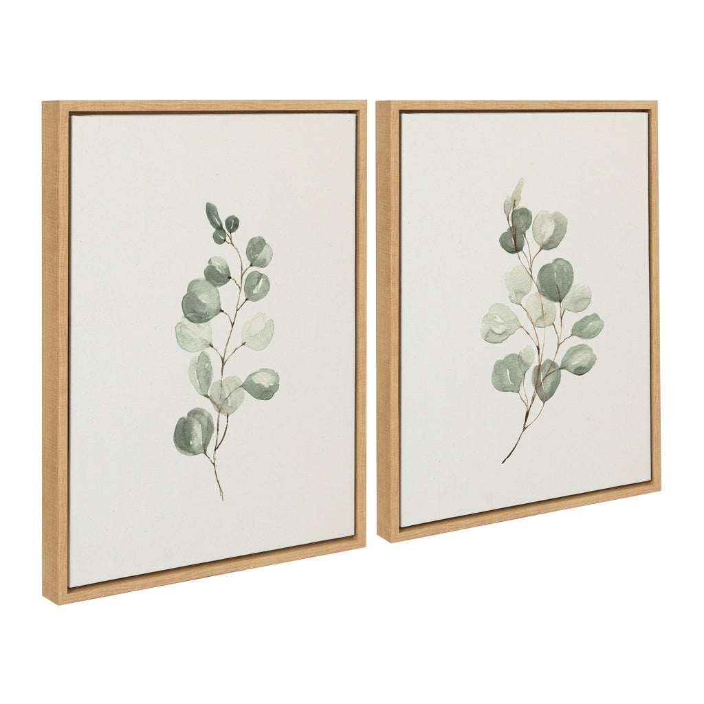 Sylvie Eucalyptus Framed Canvas Set of 2 by Maja Mitrovic of Makes My Day Happy