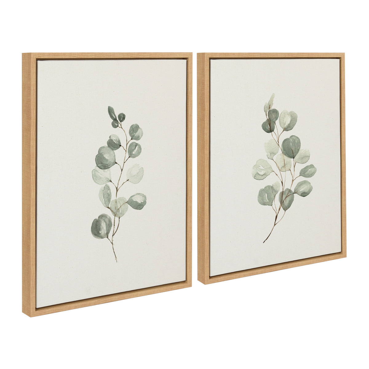 Sylvie Eucalyptus Framed Canvas Set of 2 by Maja Mitrovic of Makes My Day Happy