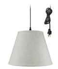 Home Concept 1-Light Plug-In Swag Pendant Light Textured Oatmeal Shade Black Cord - 16"W