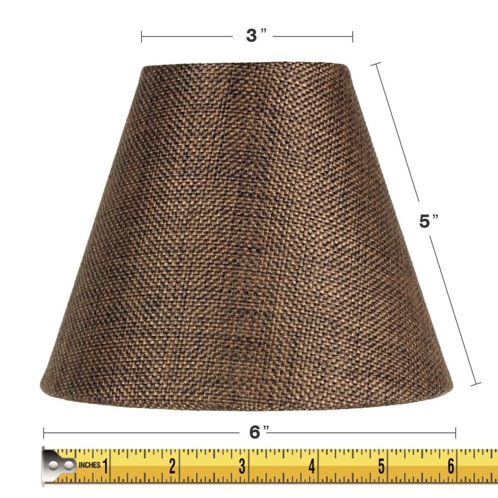 Home Concept Set of 6 Chocolate Burlap Chandelier Lamp Shade - 6"W x 5" Slant Height