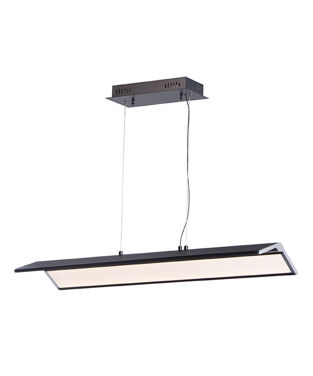 ET2 Glider 36"L 1-Light LED Island Light Black and Polished Chrome Finish