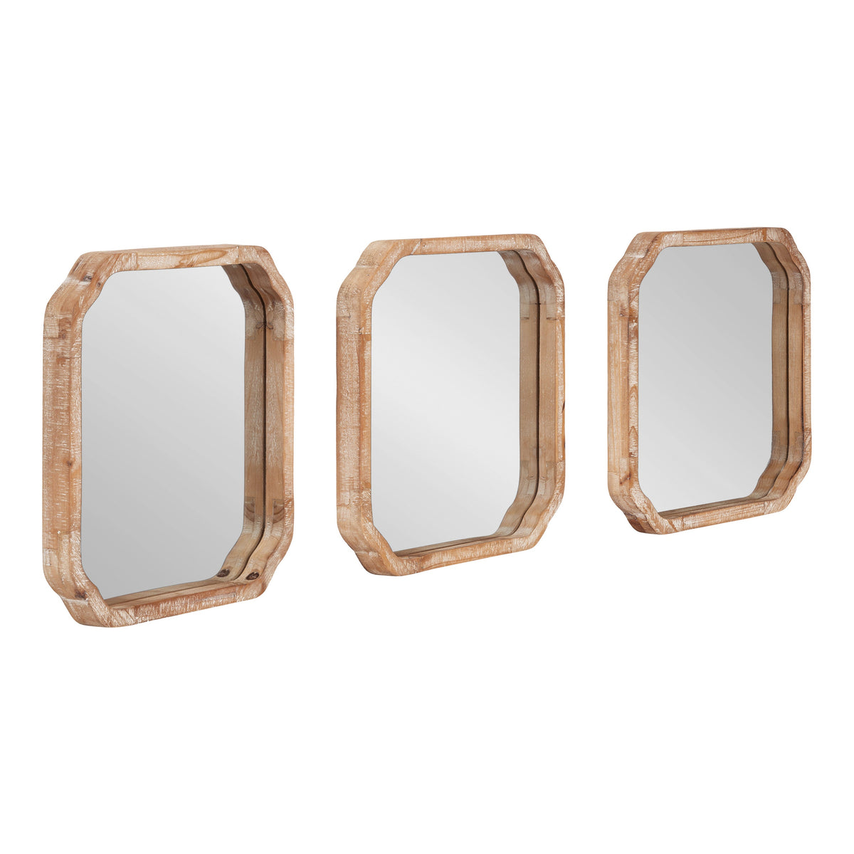 Marston Scalloped Wood Wall Mirrors, Set of 3