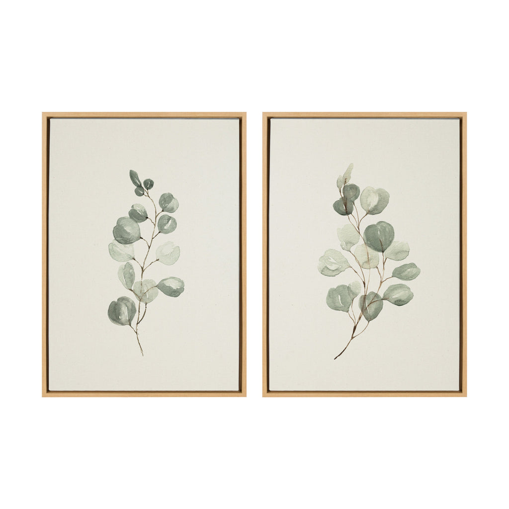 Sylvie Eucalyptus Framed Canvas Set of 2 by Maja Mitrovic of Makes My Day Happy