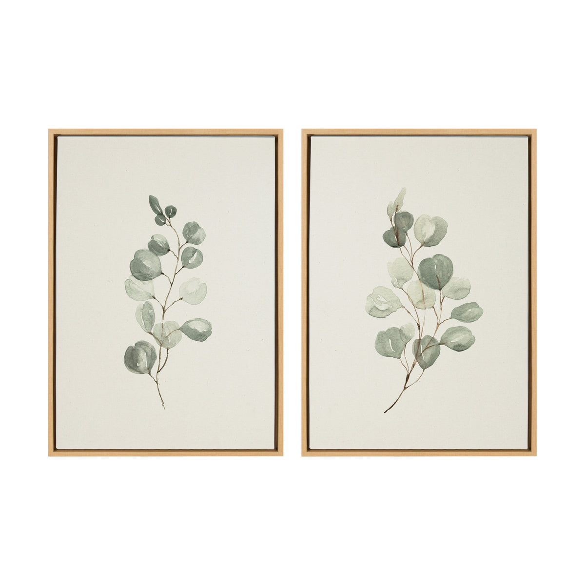 Sylvie Eucalyptus Framed Canvas Set of 2 by Maja Mitrovic of Makes My Day Happy